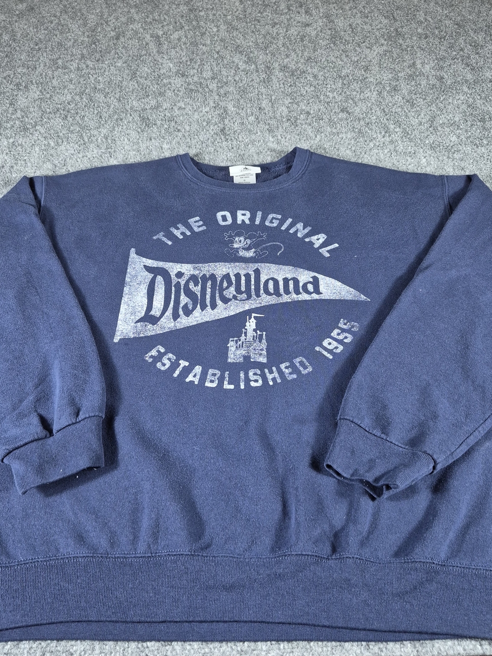 Disney Parks Disneyland Mickey Mouse Sweatshirt Large Blue Vintage Style Pullove